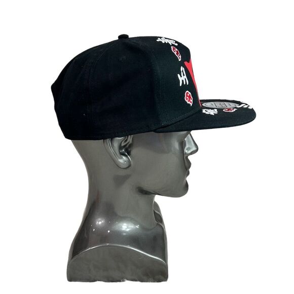 Naruto Shippuden Akatsuki Kanji Black Snapback Hat Unisex Adjustable - Picture 4 of 8